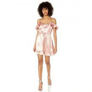 JACK by BB Dakota Textured Satin Ruffle Off Shoulder Dress